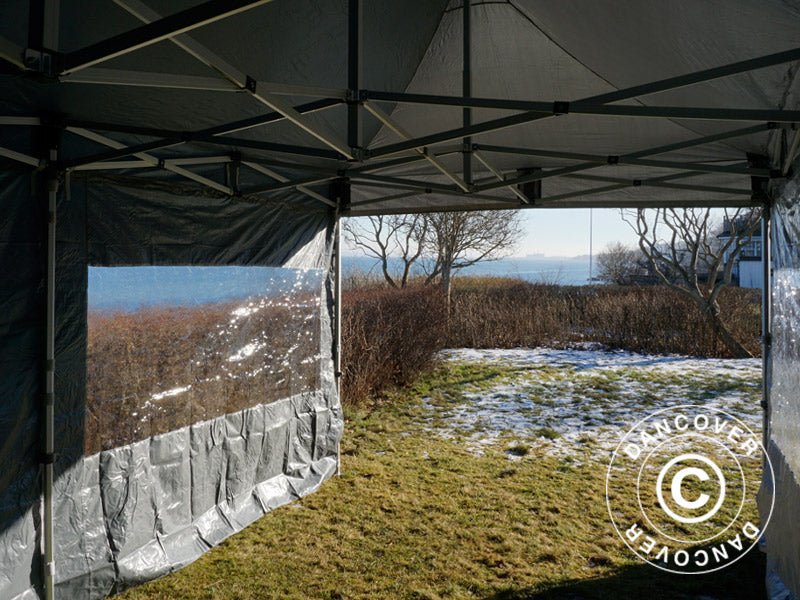 Foldetelt FleXtents PRO 3x6m Grå, inkl. 6 sider