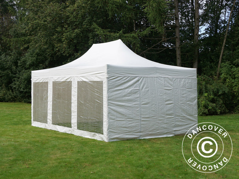 Foldetelt FleXtents Xtreme 50 Heavy Duty 4x6m Hvid, inkl. 8 sider