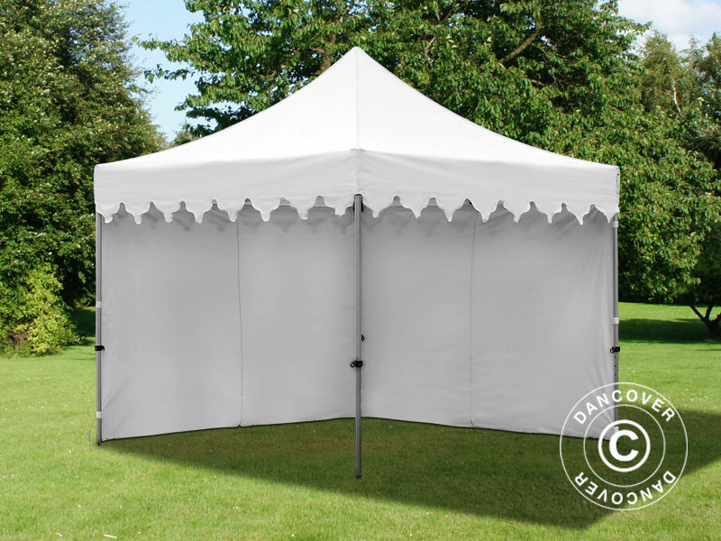 Foldetelt FleXtents PRO "Morocco" 3x3m Hvid, inkl. 4 sider