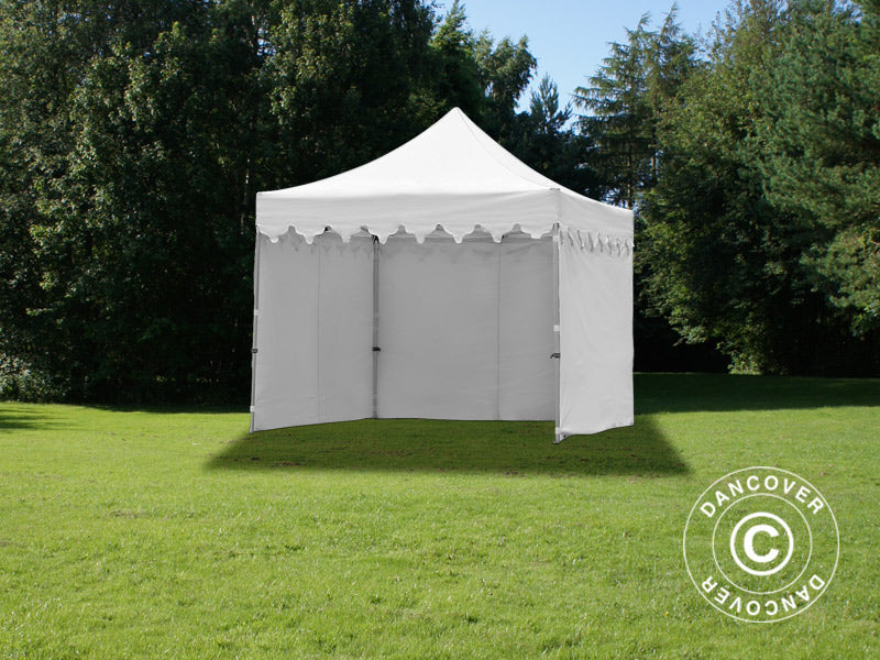 Foldetelt FleXtents PRO "Morocco" 3x3m Hvid, inkl. 4 sider