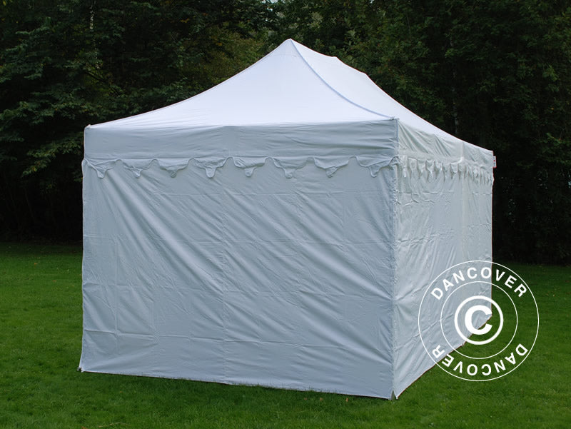 Foldetelt FleXtents PRO "Morocco" 3x6m Hvid, inkl. 6 sider