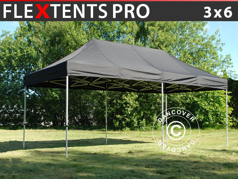 Foldetelt FleXtents PRO 3x6m Sort
