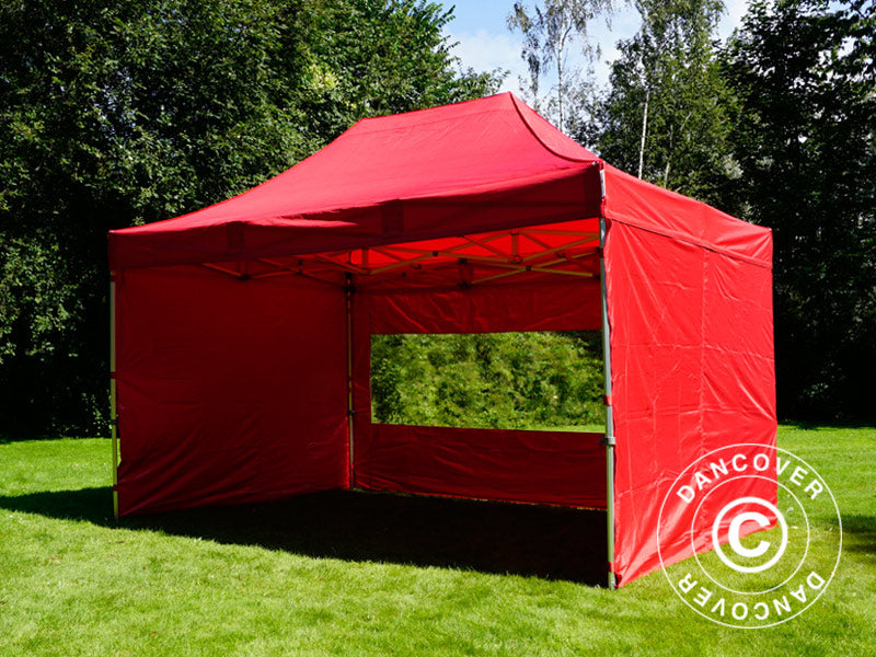 Foldetelt FleXtents PRO 3x4,5m Rød, inkl. 4 sider