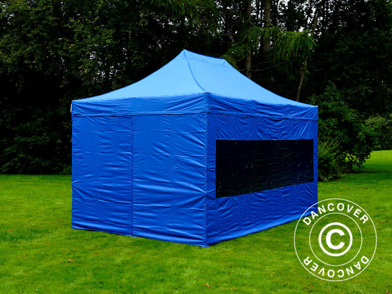 Foldetelt FleXtents PRO 3x4,5m Blå, inkl. 4 sider
