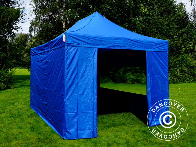Foldetelt FleXtents PRO 3x4,5m Blå, inkl. 4 sider