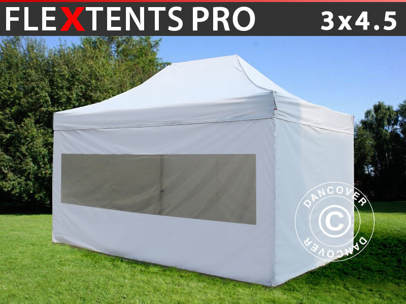Foldetelt FleXtents PRO 3x4,5m Hvid, inkl. 4 sider