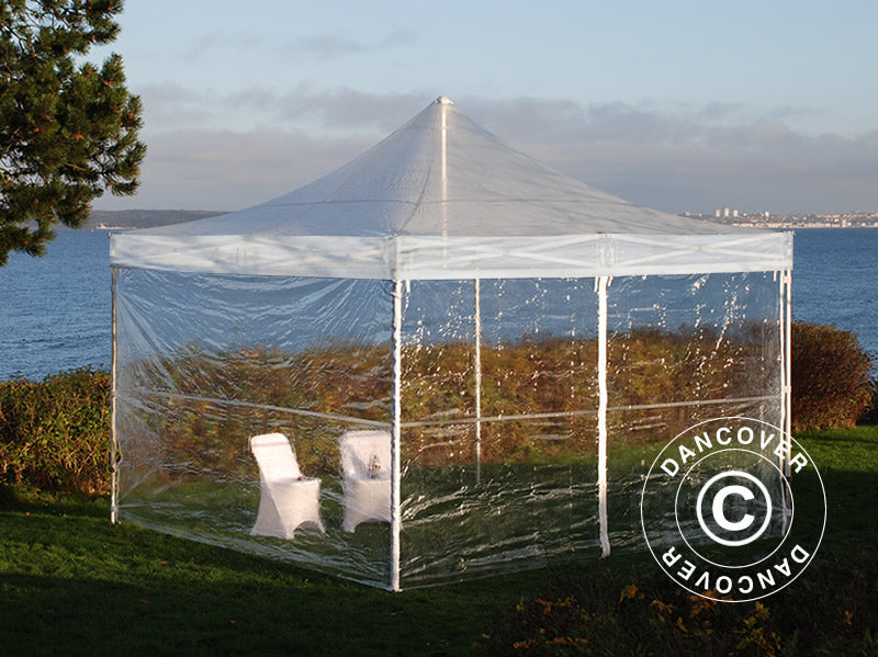 Foldetelt FleXtents PRO 4x4m Transparent, inkl. 4 sider