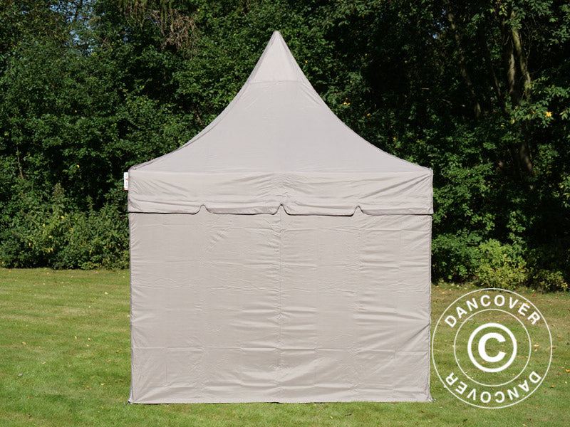Foldetelt FleXtents PRO Peak Pagoda 3x3m Latte, inkl. 4 sider