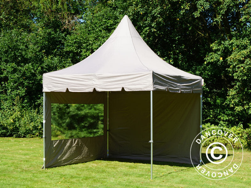 Foldetelt FleXtents PRO Peak Pagoda 3x3m Latte, inkl. 4 sider