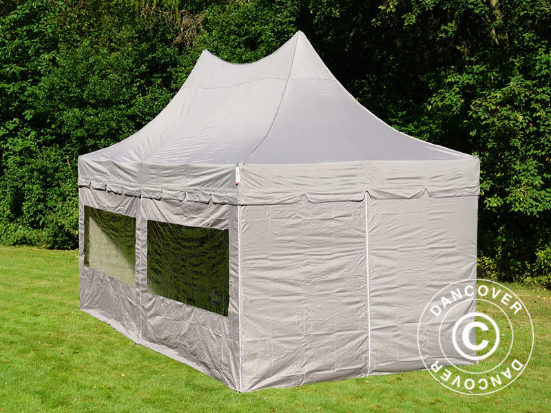 Foldetelt FleXtents PRO Peak Pagoda 3x6m Latte, inkl. 6 sider