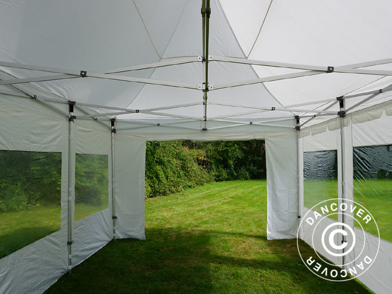 Foldetelt FleXtents PRO Peak Pagoda 4x6m Hvid, inkl. 8 sider