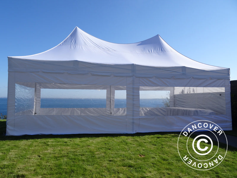 Foldetelt FleXtents PRO Peak Pagoda 4x8m Hvid, inkl. 6 sider
