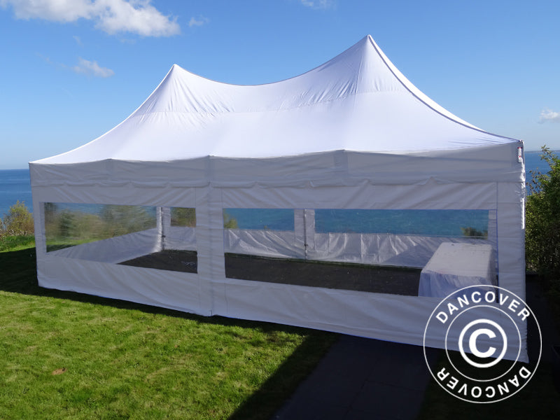 Foldetelt FleXtents PRO Peak Pagoda 4x8m Hvid, inkl. 6 sider