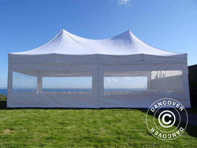 Foldetelt FleXtents PRO Peak Pagoda 4x8m Hvid, inkl. 6 sider