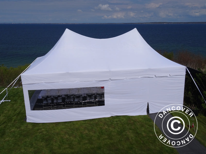 Foldetelt FleXtents PRO Peak Pagoda 4x8m Hvid, inkl. 6 sider