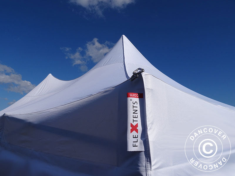 Foldetelt FleXtents PRO Peak Pagoda 4x8m Hvid, inkl. 6 sider