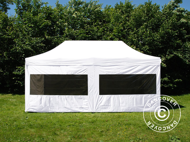 Foldetelt FleXtents PRO 3x6m Hvid, Brandhæmmende, inkl. 6 sider