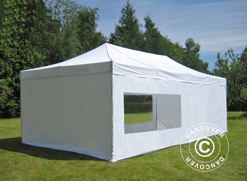 Foldetelt FleXtents Xtreme 50 4x8m Hvid, Brandhæmmende, inkl. 6 sider