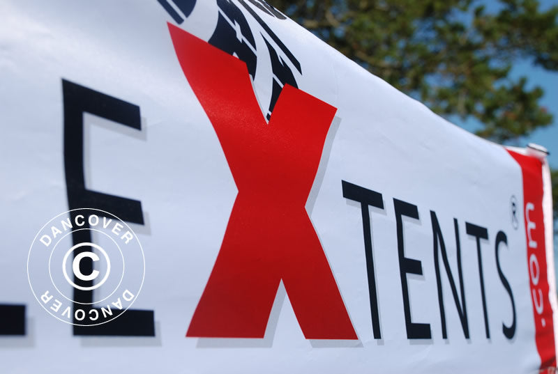 Foldetelt FleXtents PRO med fuldt digitalt print, 3x3m, inkl. 4 sidevægge
