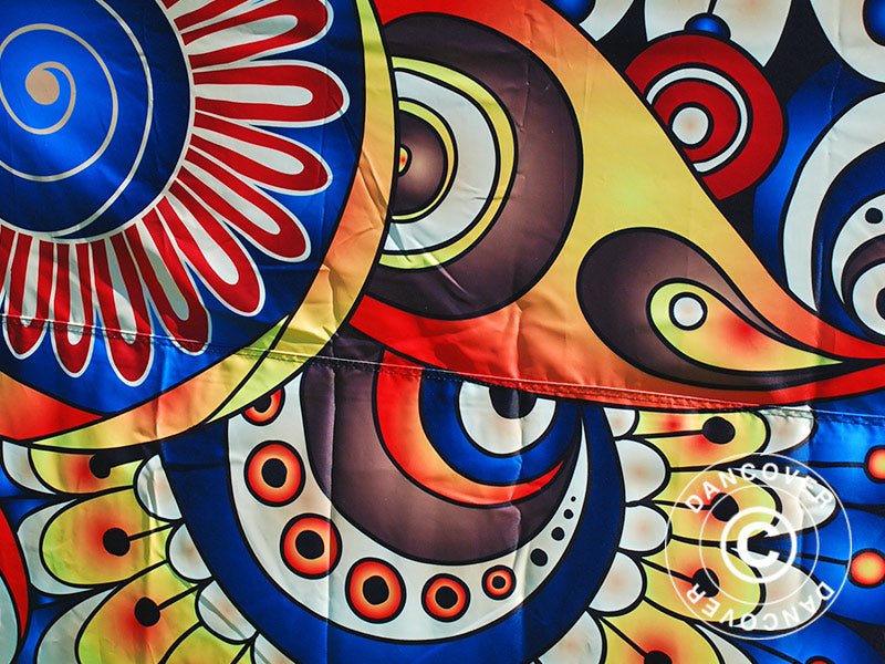 Foldetelt FleXtents PRO med fuldt digitalt print, 3x6m, inkl. 4 sidevægge