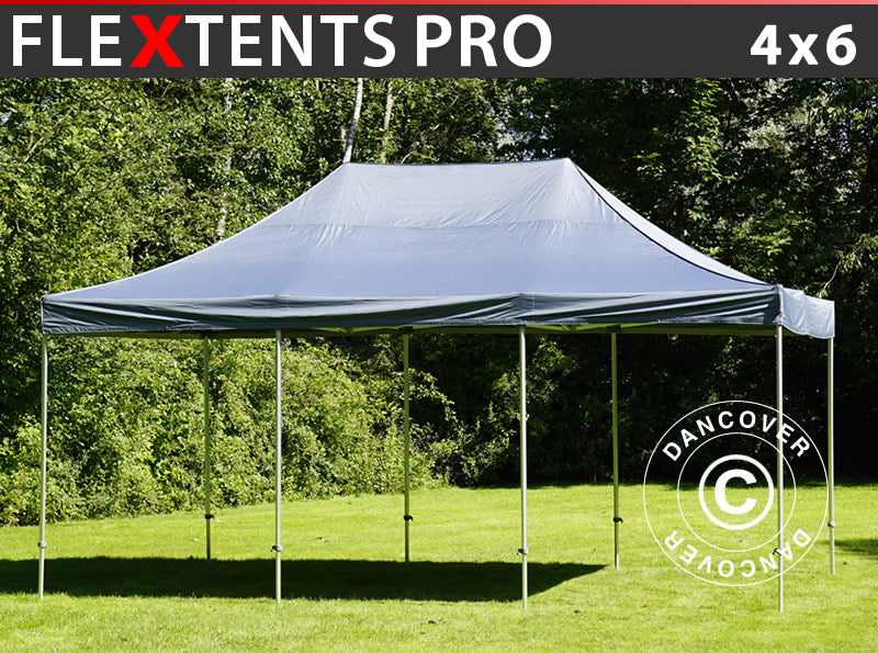 Foldetelt FleXtents PRO 4x6m Grå