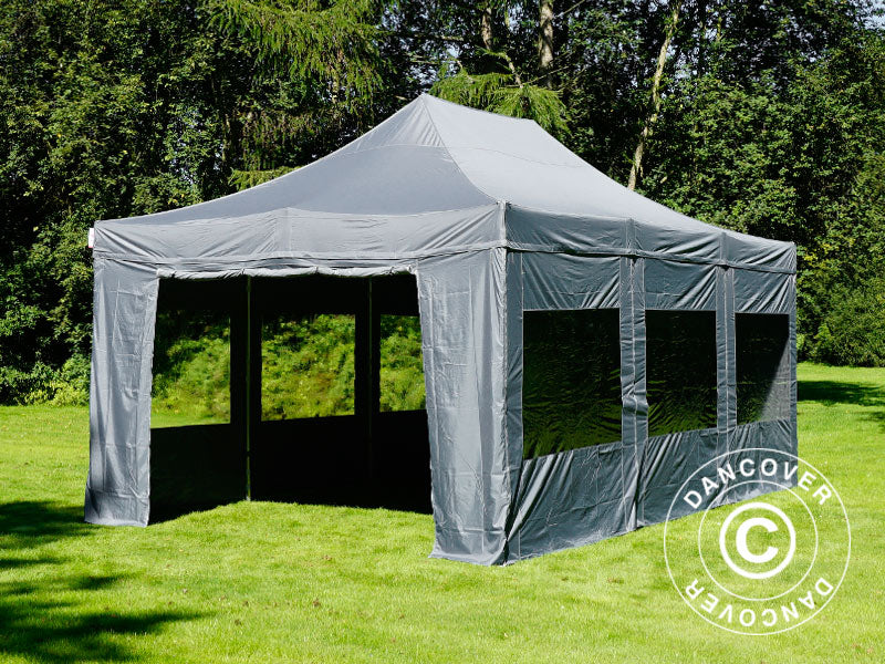 Foldetelt FleXtents Xtreme 50 4x6m Grå, inkl. 8 sider