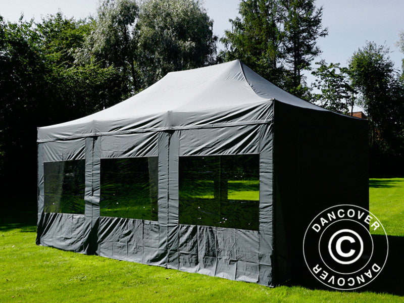 Foldetelt FleXtents Xtreme 50 4x6m Grå, inkl. 8 sider