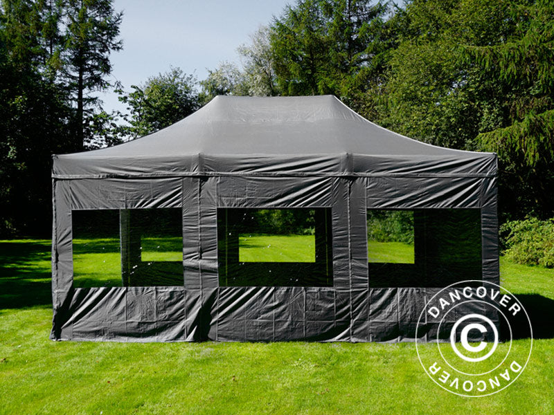 Foldetelt FleXtents Xtreme 50 4x6m Grå, inkl. 8 sider