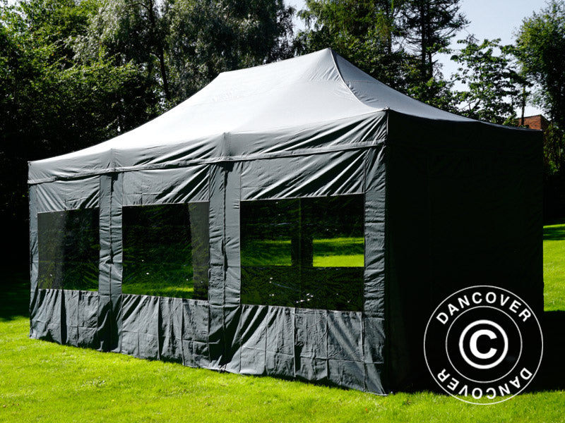 Foldetelt FleXtents Xtreme 50 4x6m Grå, inkl. 8 sider