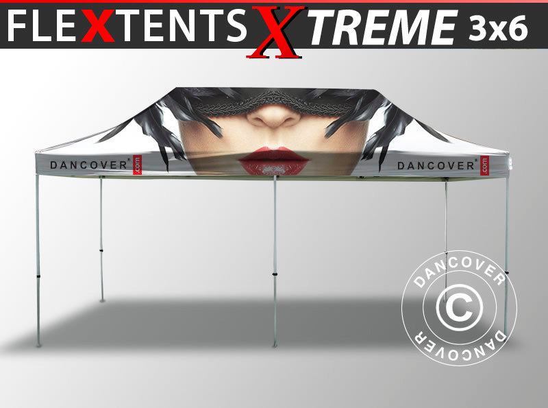 Foldetelt FleXtents Xtreme 50 med fuldt digitalt print, 3x6m
