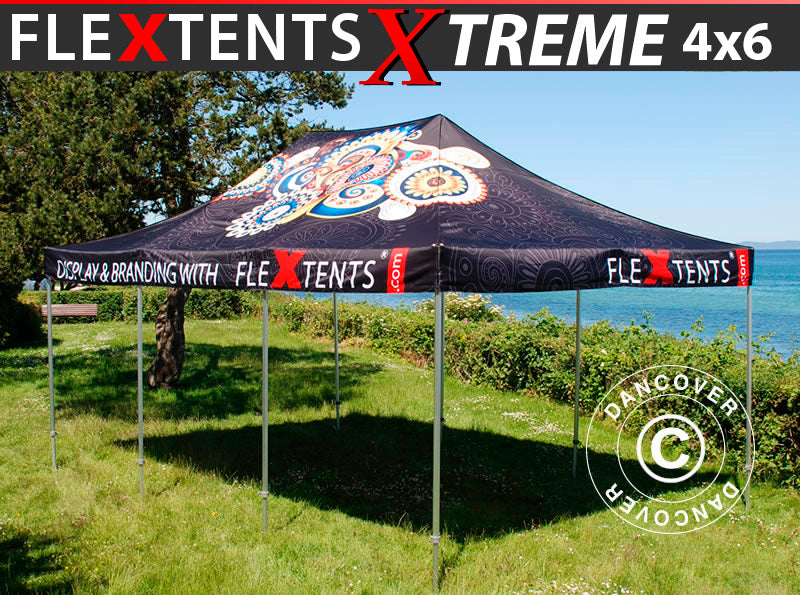 Foldetelt FleXtents Xtreme 50 med fuldt digitalt print, 4x6m