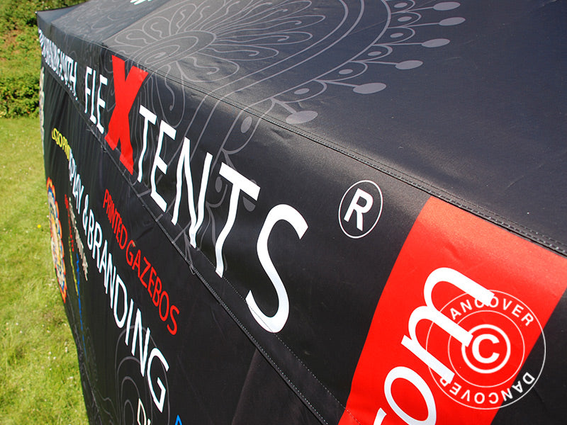 Foldetelt FleXtents Xtreme 50 med fuldt digitalt print, 4x8m, inkl. 4 sidevægge