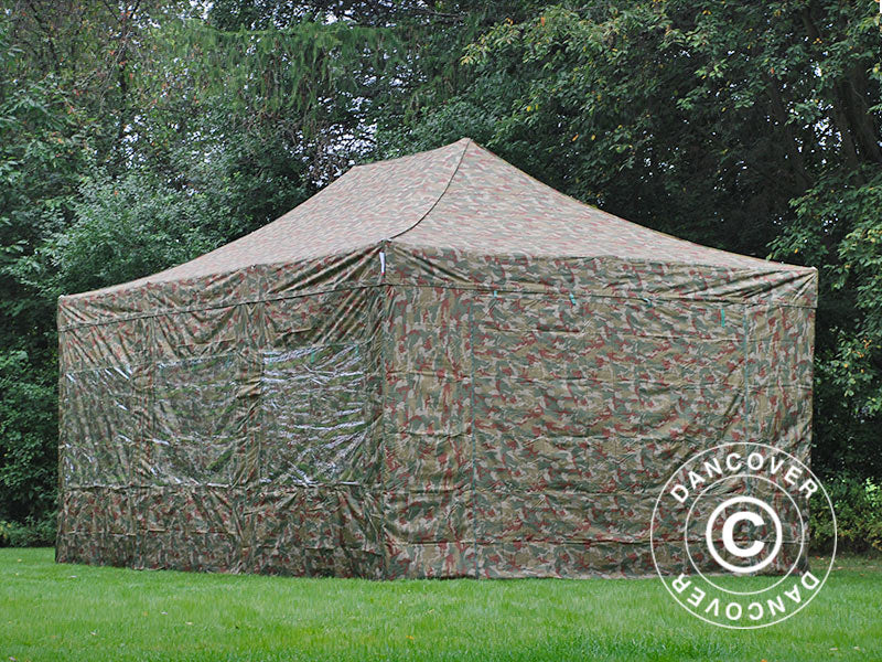 Foldetelt FleXtents Xtreme 50 4x6m Camouflage/Militær, inkl. 8 sider