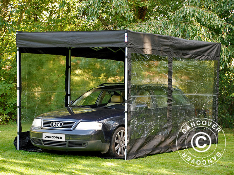 Foldegarage FleX Carcover, 3x6m, Sort