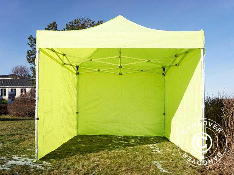 Foldetelt FleXtents PRO 3x3m Neongul/grøn, inkl. 4 sider