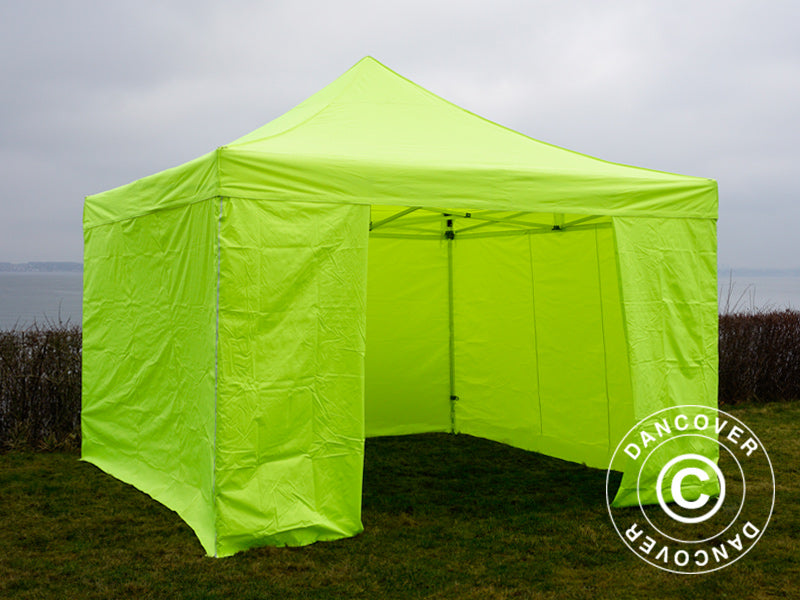 Foldetelt FleXtents Xtreme 50 4x4m Neongul/grøn, inkl. 4 sider