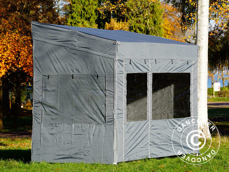 Foldetelt FleXtents PRO Trapezo 2x3m Grå, inkl. 4 sider
