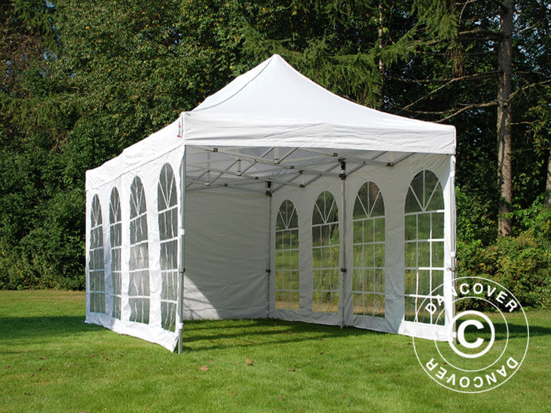 Foldetelt FleXtents PRO Vintage Style 3x6m Hvid, inkl. 6 sider
