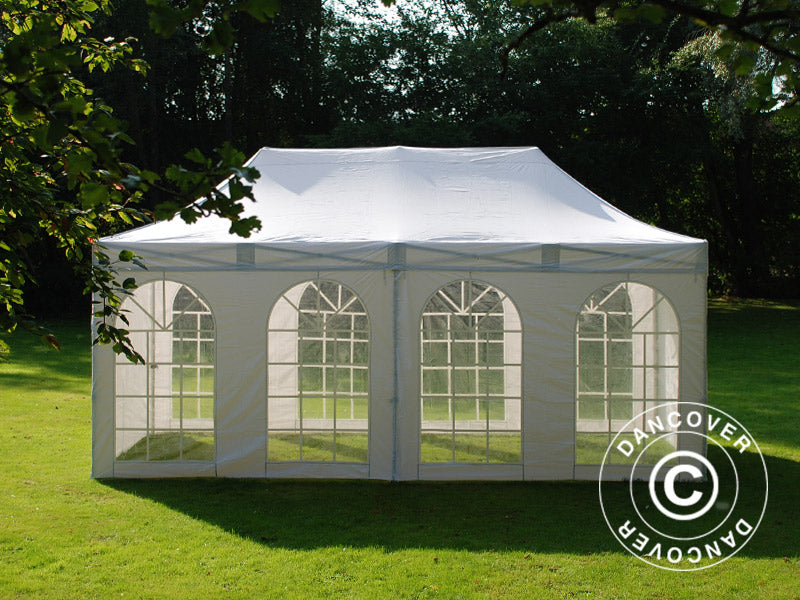 Foldetelt FleXtents PRO Vintage Style 3x6m Hvid, inkl. 6 sider