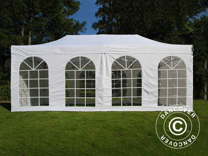 Foldetelt FleXtents PRO Vintage Style 3x6m Hvid, inkl. 6 sider