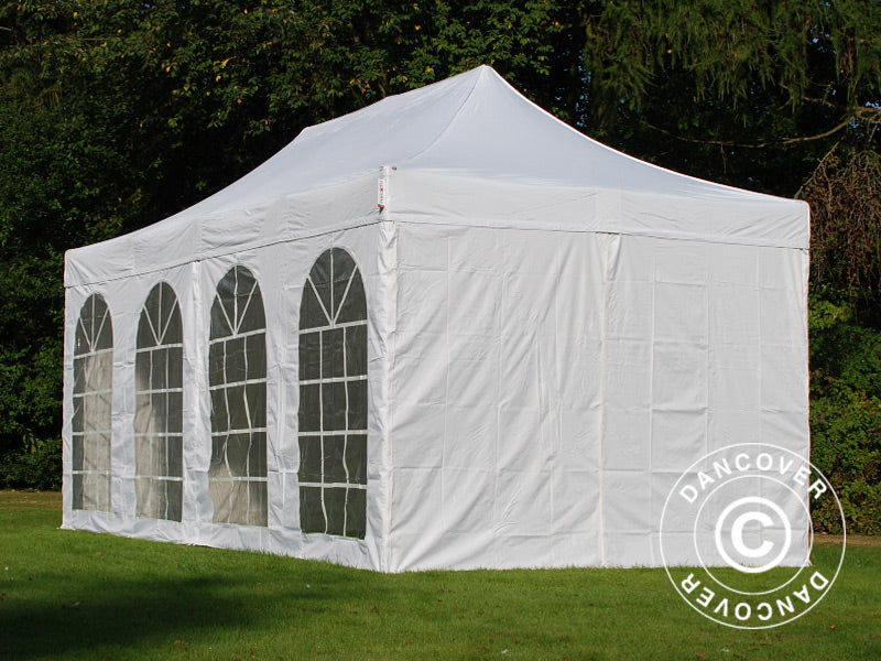 Foldetelt FleXtents PRO Vintage Style 3x6m Hvid, inkl. 6 sider