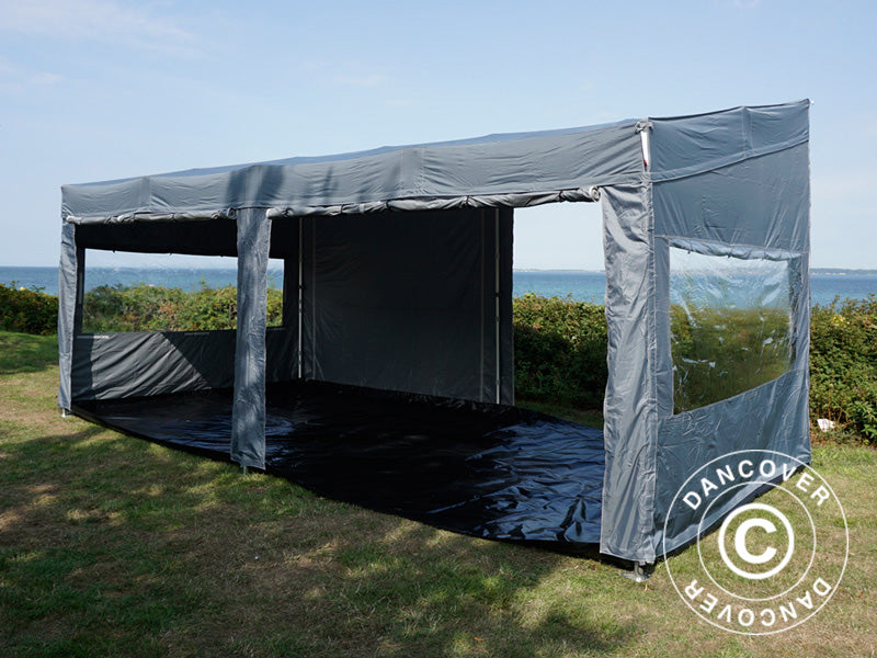 Foldetelt FleXtents PRO Trapezo 3x6m Grå, inkl. 4 sider