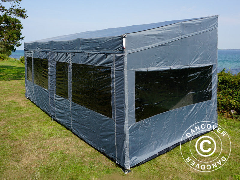 Foldetelt FleXtents PRO Trapezo 3x6m Grå, inkl. 4 sider