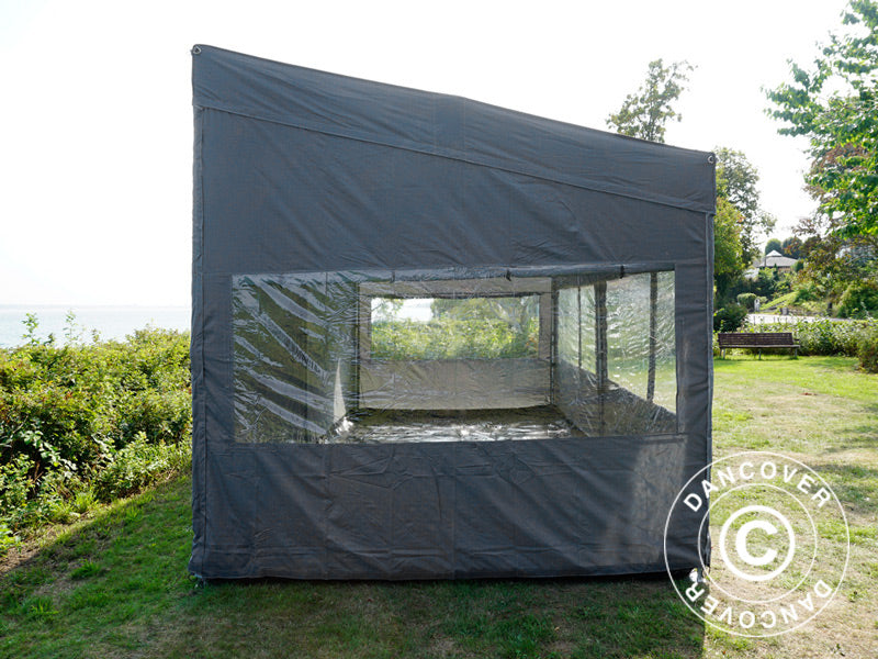 Foldetelt FleXtents PRO Trapezo 3x6m Grå, inkl. 4 sider