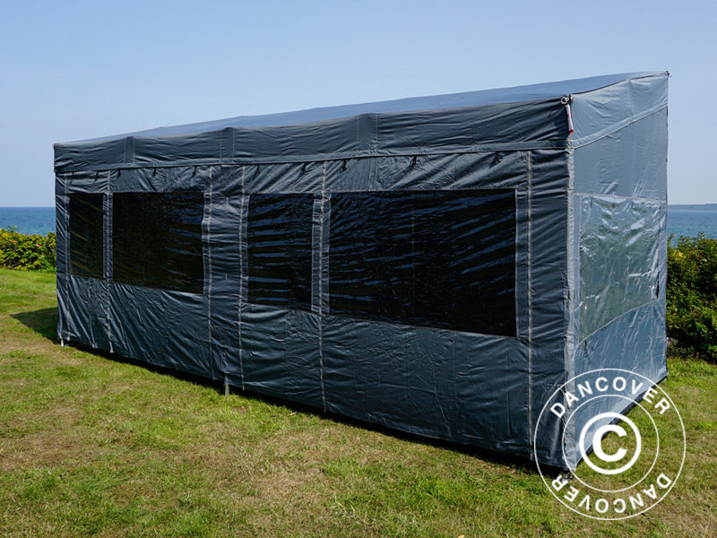 Foldetelt FleXtents PRO Trapezo 3x6m Grå, inkl. 4 sider