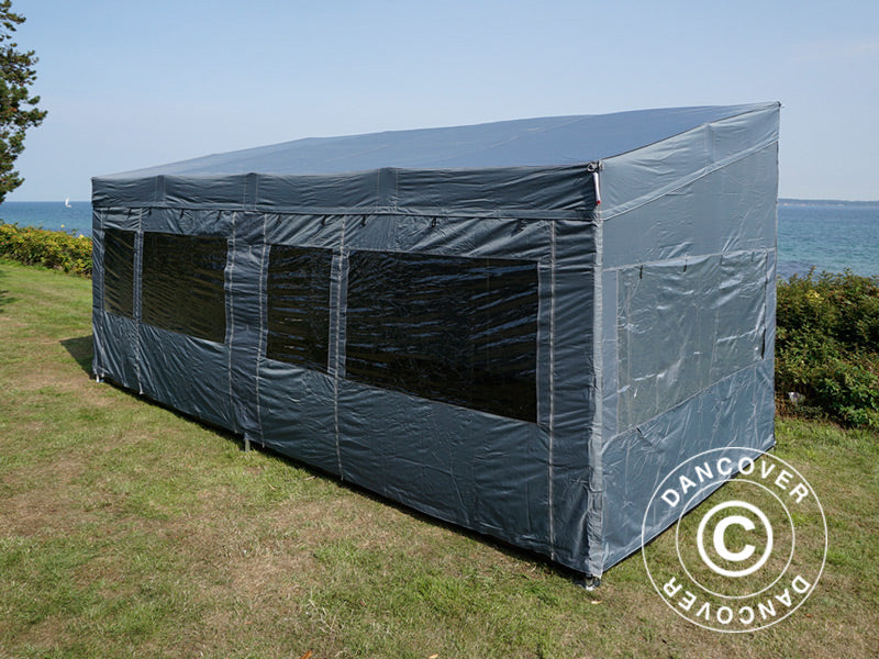 Foldetelt FleXtents PRO Trapezo 3x6m Grå, inkl. 4 sider