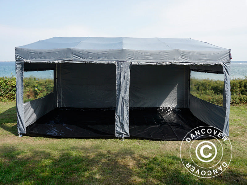 Foldetelt FleXtents PRO Trapezo 3x6m Grå, inkl. 4 sider