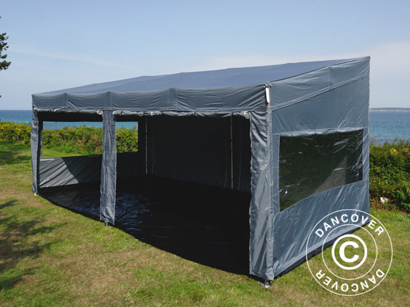 Foldetelt FleXtents PRO Trapezo 3x6m Grå, inkl. 4 sider