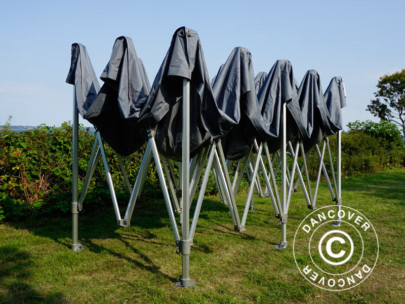 Foldetelt FleXtents PRO Trapezo 3x6m Grå, inkl. 4 sider