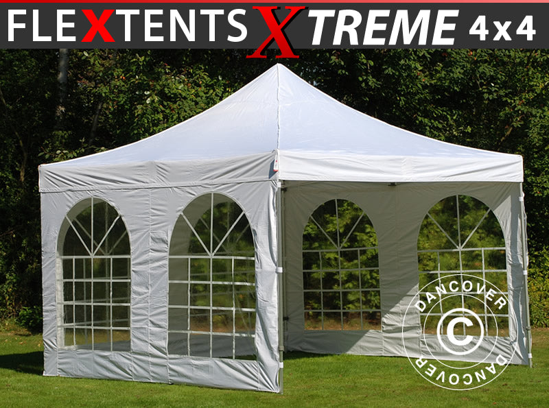 Foldetelt FleXtents Xtreme 50 Vintage Style 4x4m Hvid, inkl. 4 sider